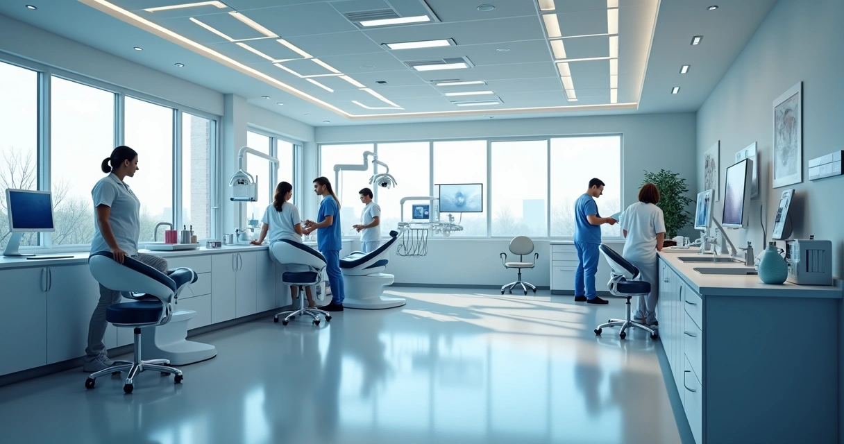 Clínica odontológica moderna com tecnologia avançada 
