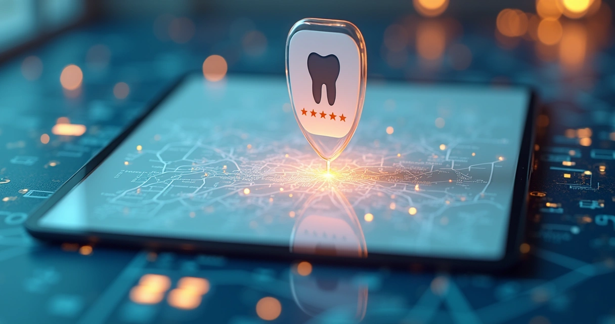 Ficha de clínica odontológica no topo do Google Maps 