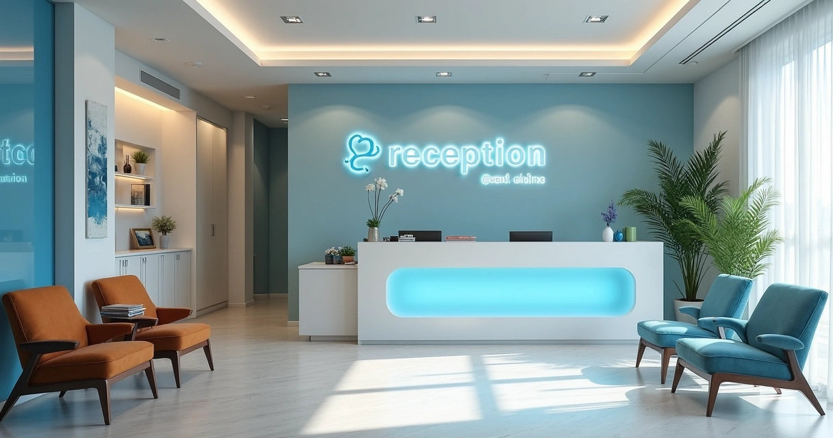 Recepção de clínica odontológica moderna 
