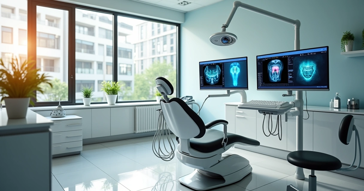 Consultório odontológico moderno com equipamentos avançados
