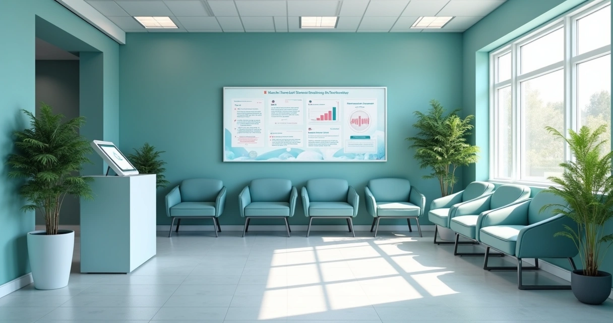 Sala de espera de clínica odontológica sem papéis