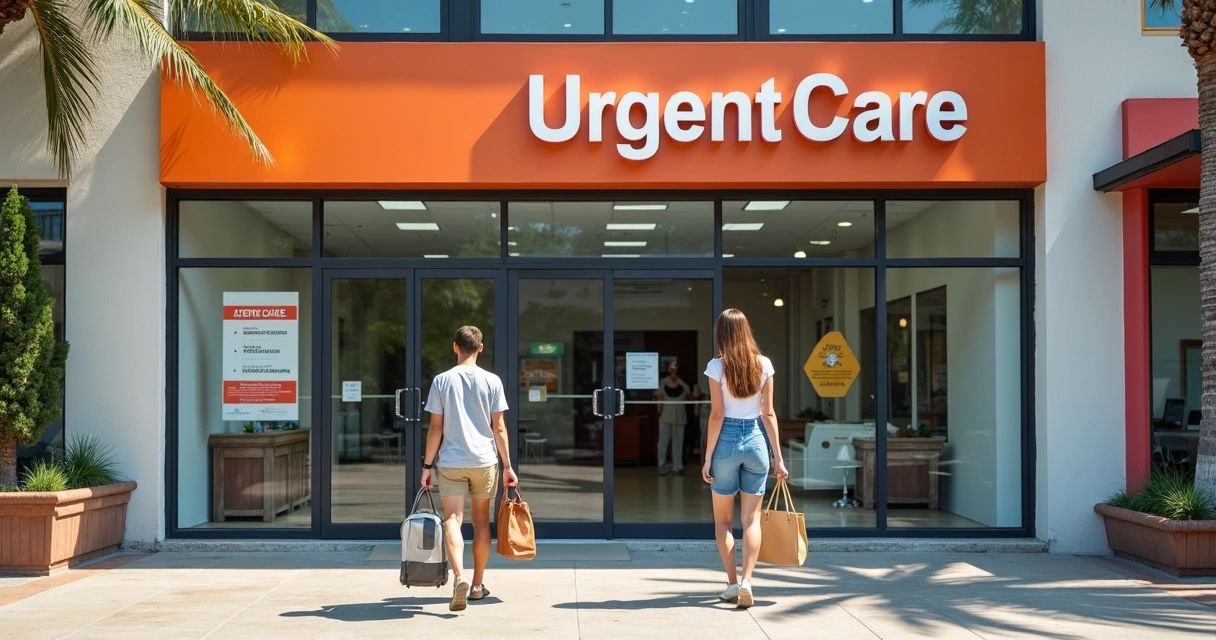 Fachada de uma clínica Urgent Care nos EUA 