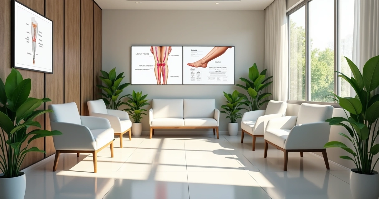 Recepção de clínica vascular moderna em Belém 