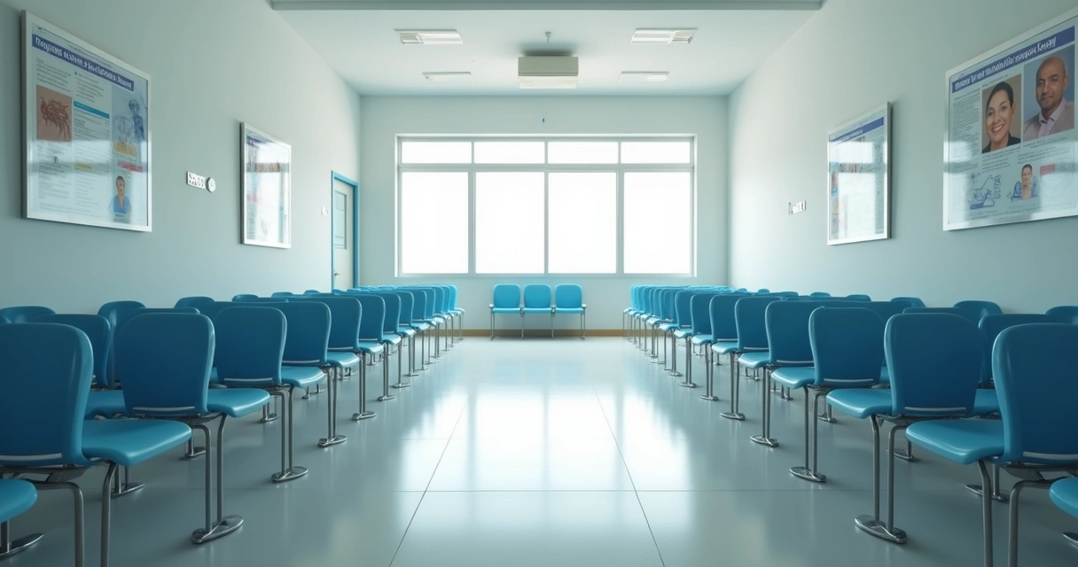 Sala de espera vazia em clínica na Bahia 