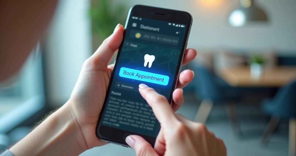 Paciente clicando para marcar consulta pelo Google Maps