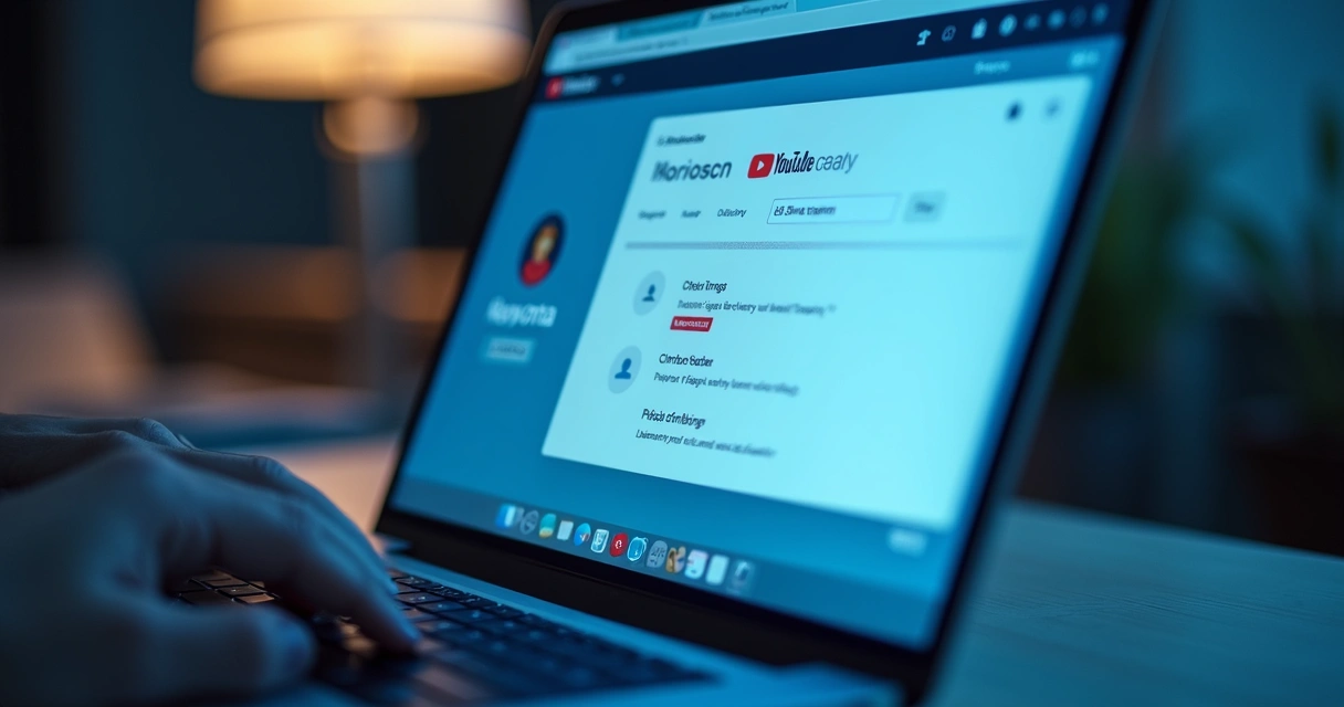 Pessoa navegando nas configurações de privacidade do YouTube 