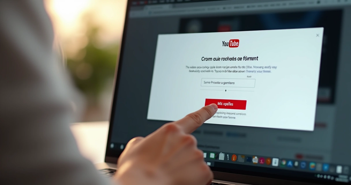Pessoa navegando na janela 'Mais opções' de cookies do YouTube num laptop 