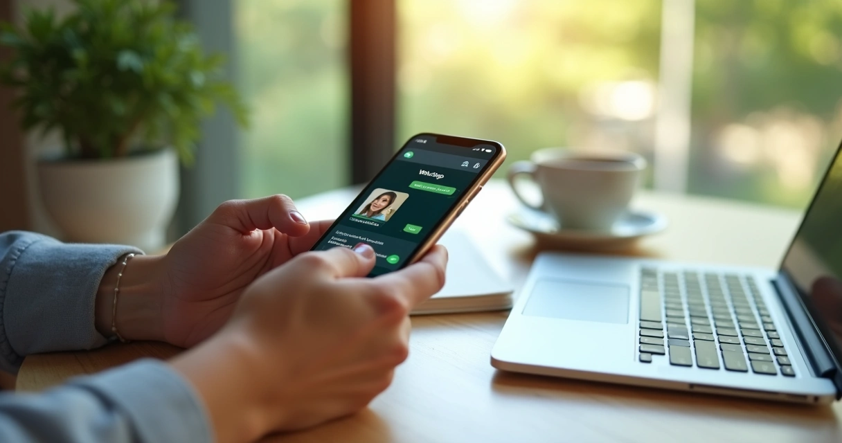 Pessoa digitando mensagem de vendas no WhatsApp