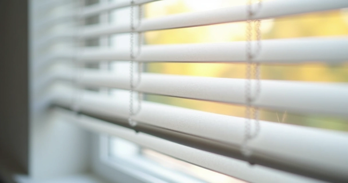 Detalhe das faixas horizontais de uma cortina double vision, mostrando alternância entre tecido translúcido e opaco.