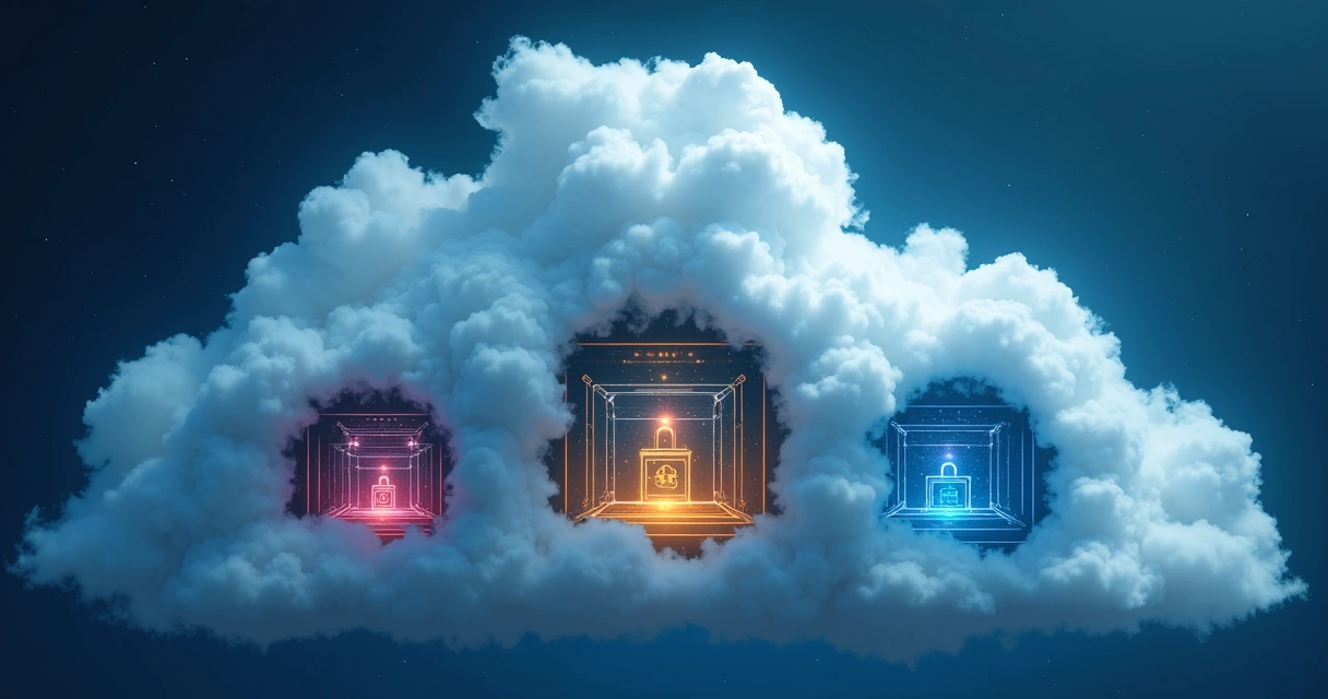 Gráfico mostrando diferentes ambientes de nuvem isolados visualmente 