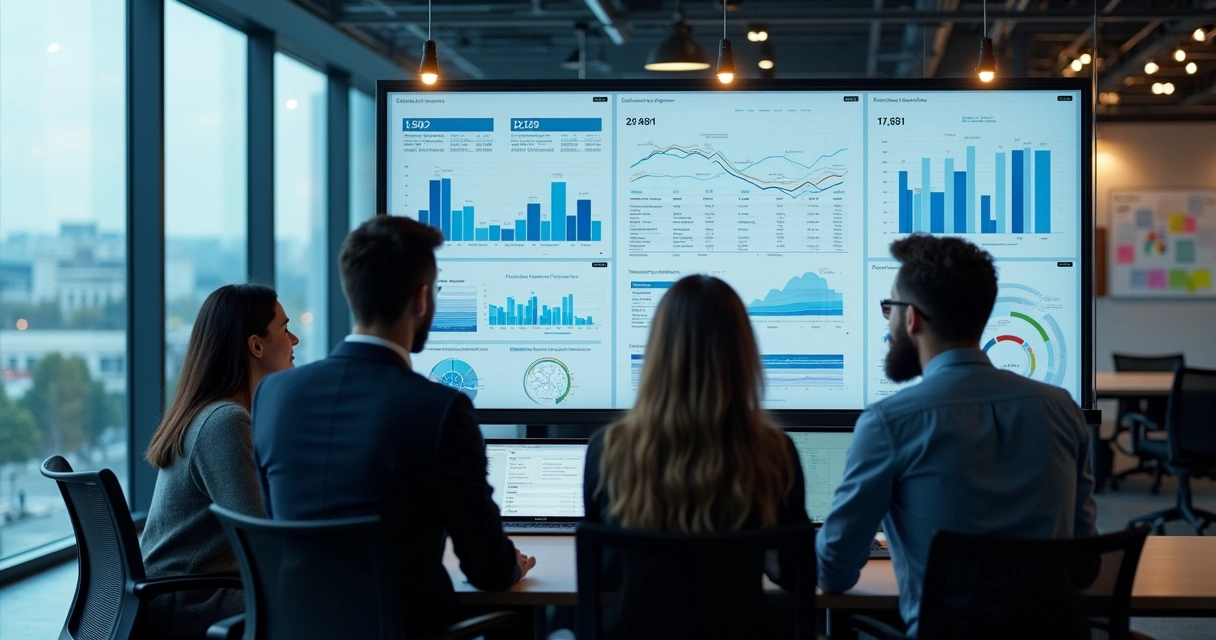 Team reviews cloud cost analytics dashboard 