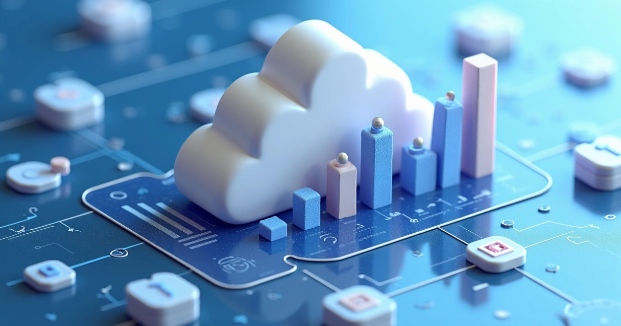 Interface de software em nuvem mostrando escalabilidade 