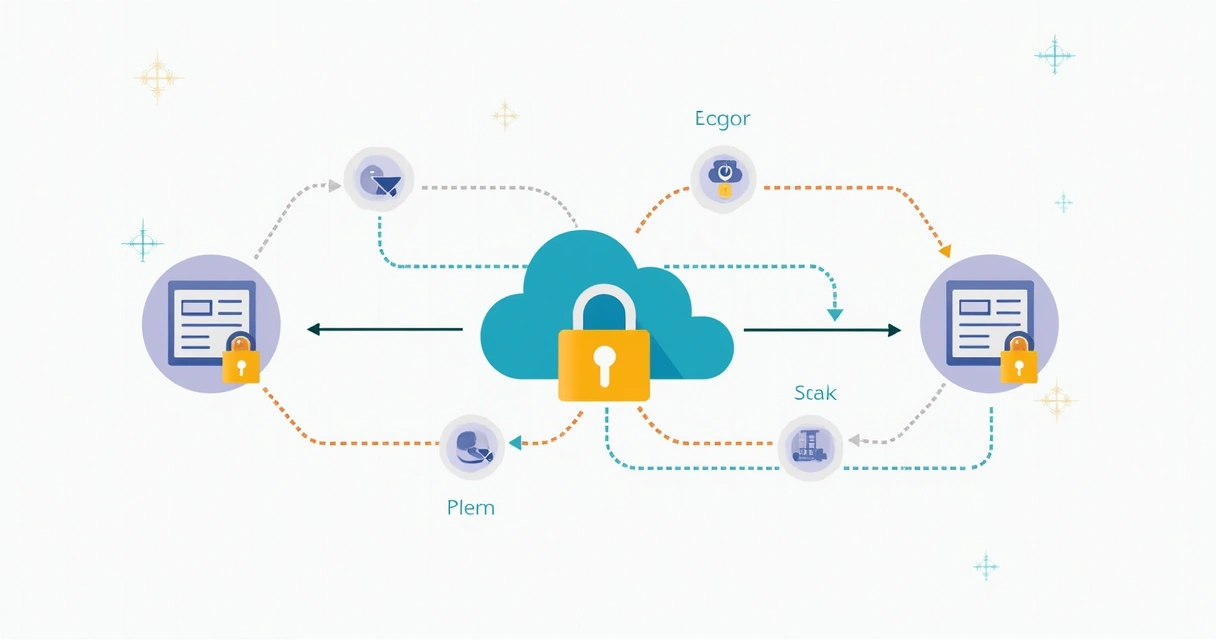 Diagram showing cloud storage connected to e-signature platform