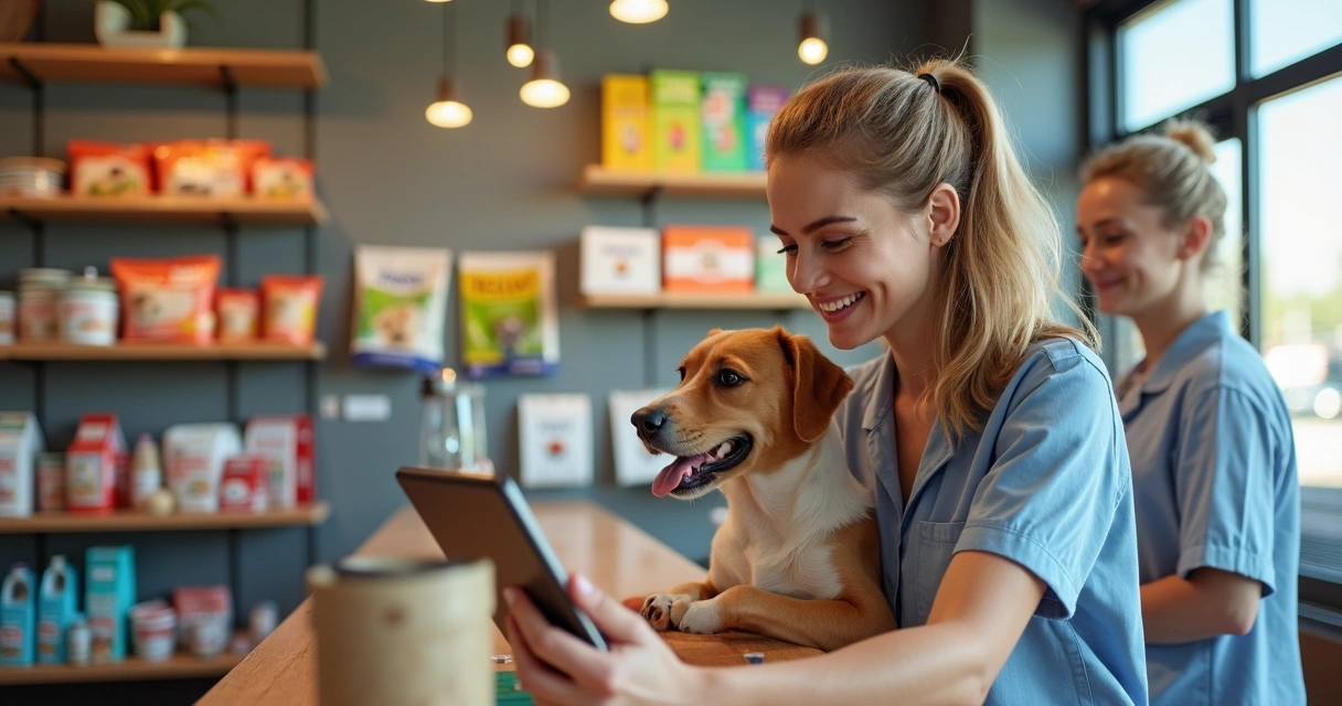 Cliente resgatando recompensa no clube de vantagens para pet shop 
