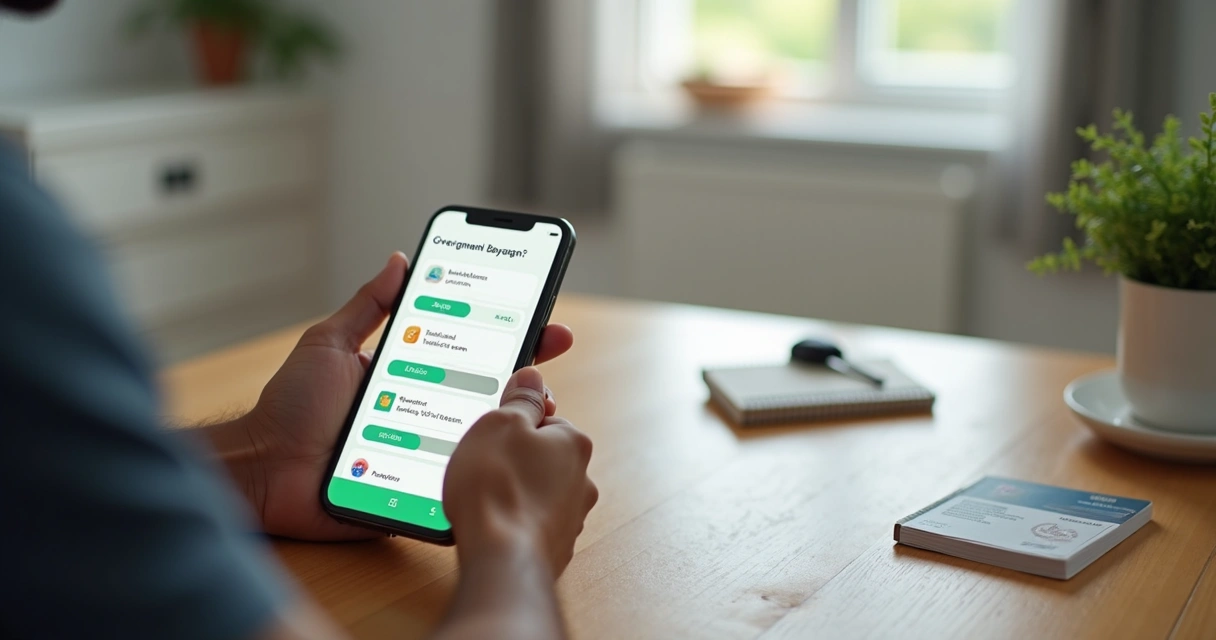 Jovem brasileiro usando aplicativo CNH do Brasil no celular para iniciar processo de habilitação digital 