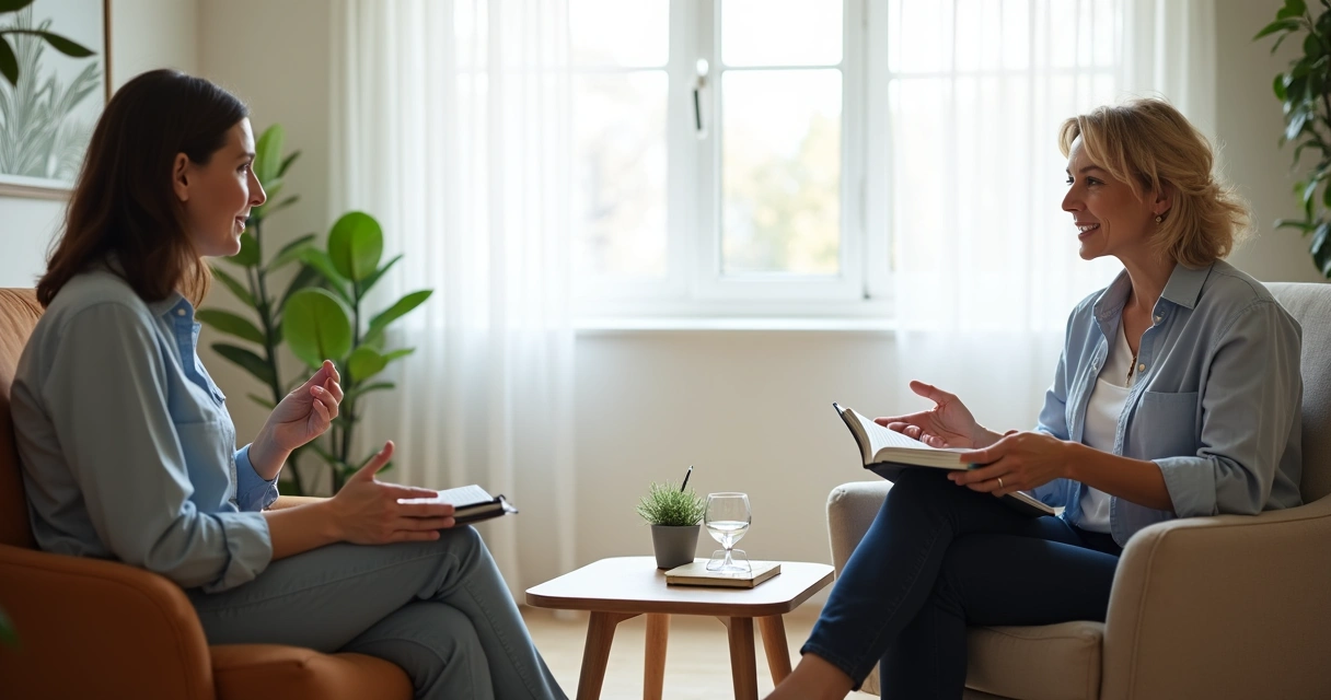 Coach e cliente em sessão de coaching com foco na escuta reflexiva 