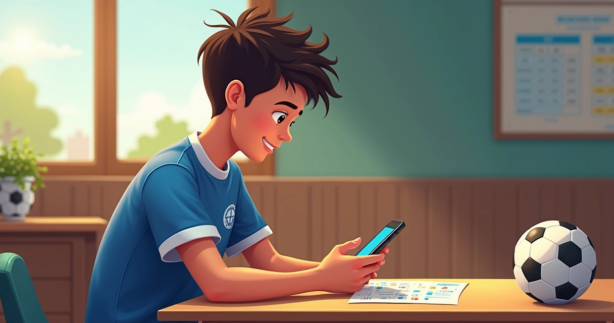 Aluno usando aplicativo de cobrança automática no celular