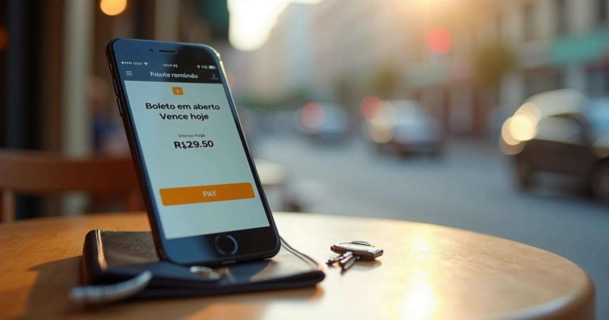 Notificação de cobrança em smartphone 