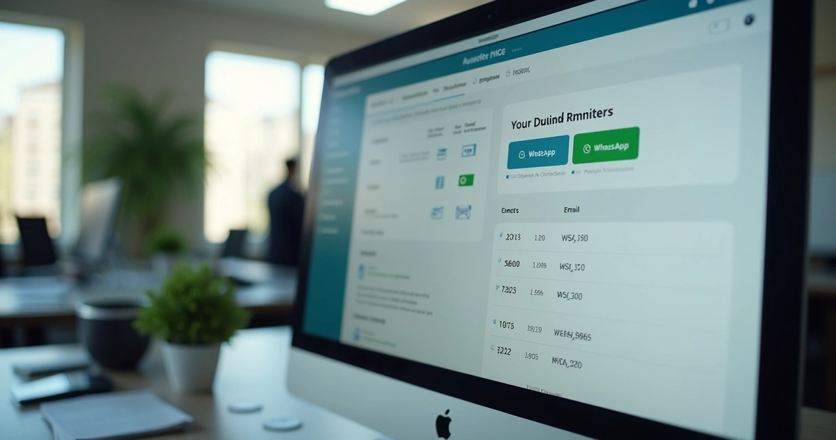 Tela de computador exibindo software de cobrança automatizada 