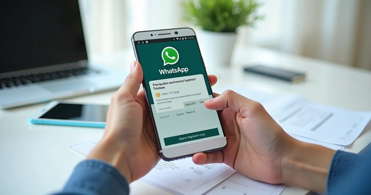 Notificação automática de cobrança financeira enviada via WhatsApp 