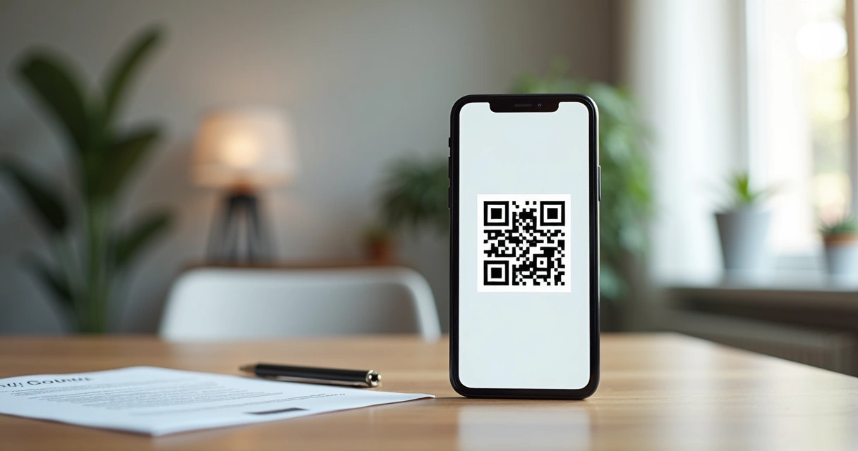 Cobrança de aluguel via QR Code Pix em smartphone