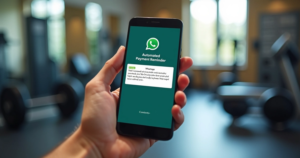 Mensagem de cobrança automática por WhatsApp para aluno de academia 