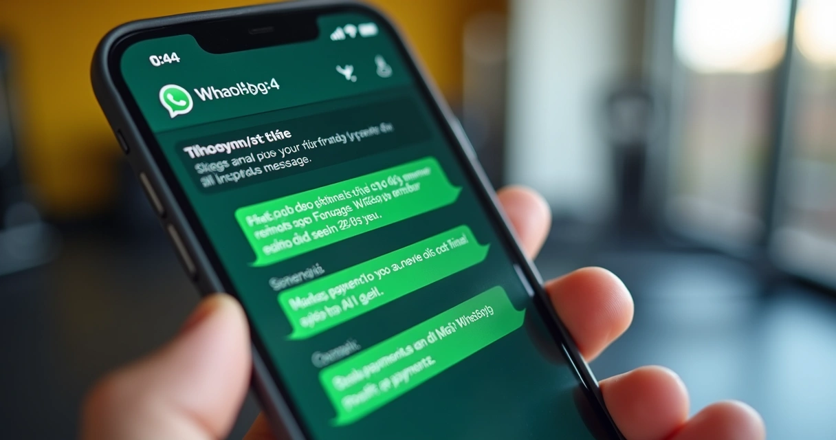 Tela de WhatsApp aberta mostrando conversa de cobrança automática para academia