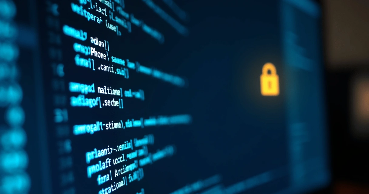 Trecho de código destacando dados pessoais com cadeado 