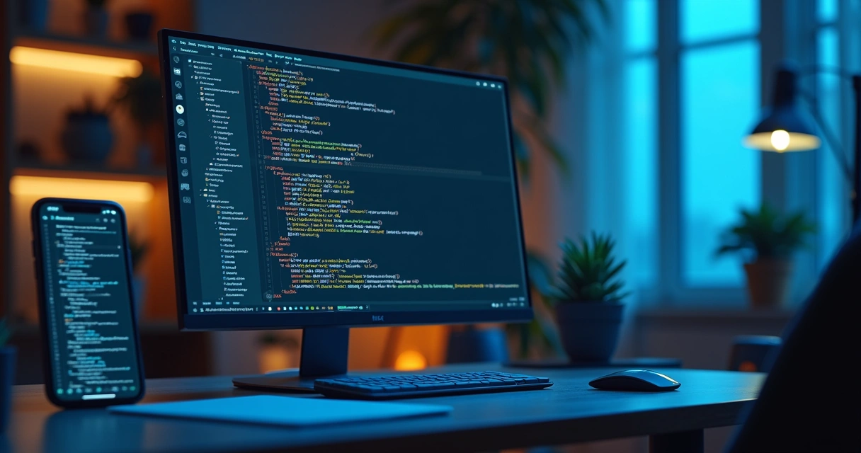 Trecho de código JavaScript destacando componentes mobile