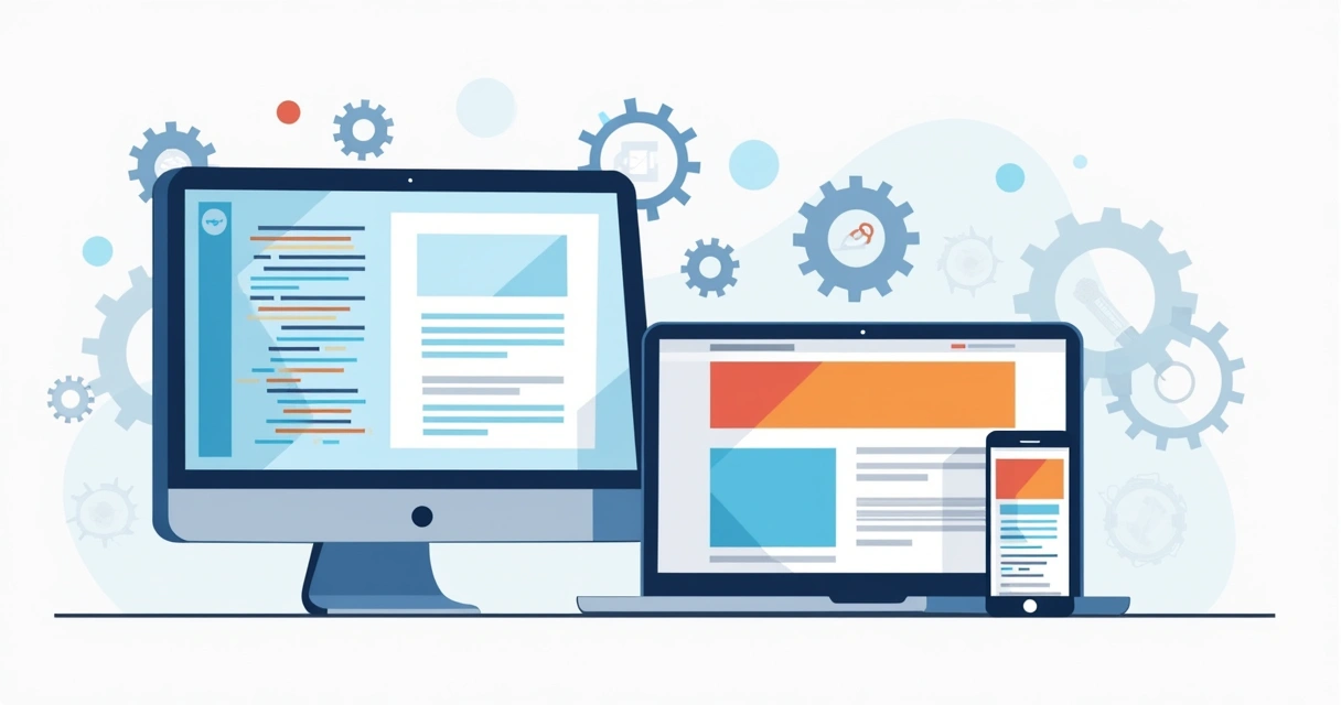 Códigos e layout de site em diferentes telas 