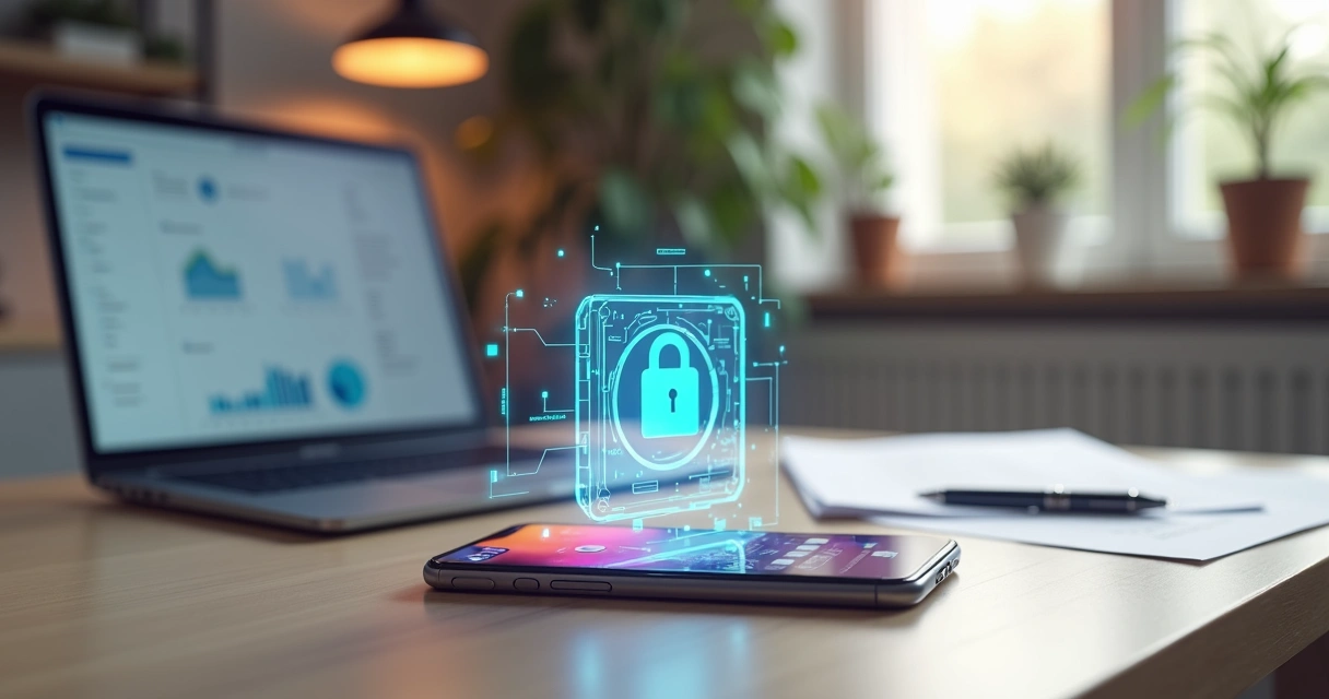 Tela de smartphone com conta do Instagram protegida por cofre digital 