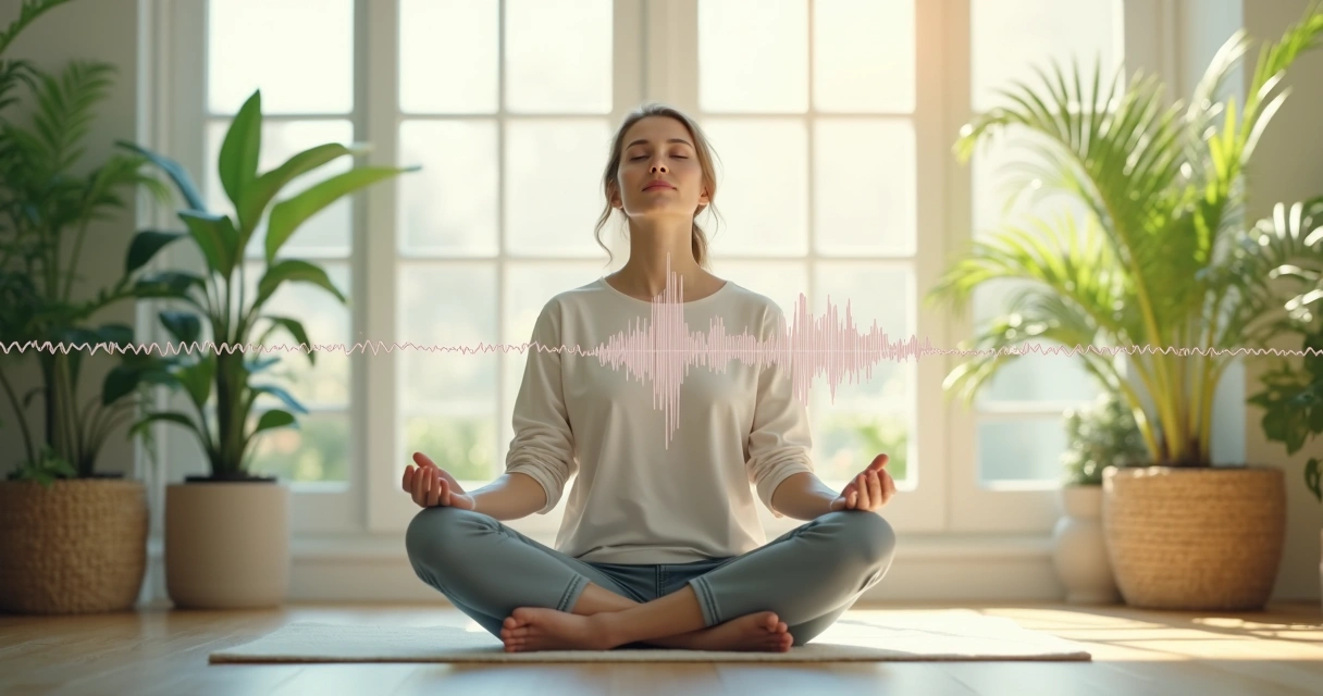 Person practicing coherence breathing 