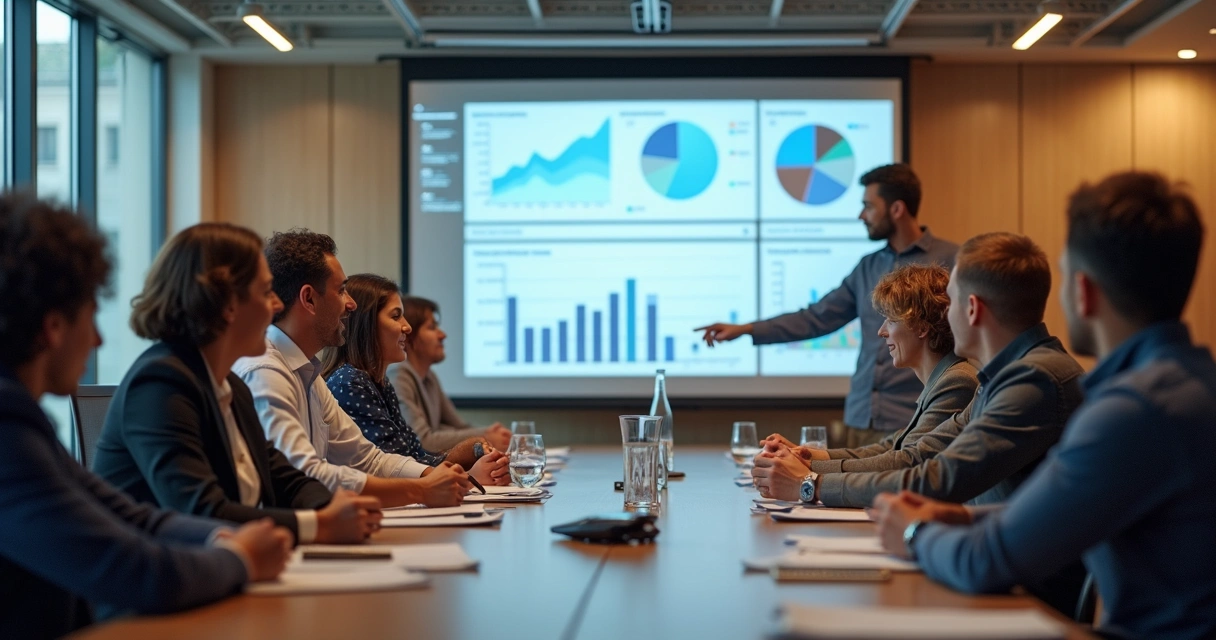 Equipe reunida integrando marketing e assessoria de imprensa