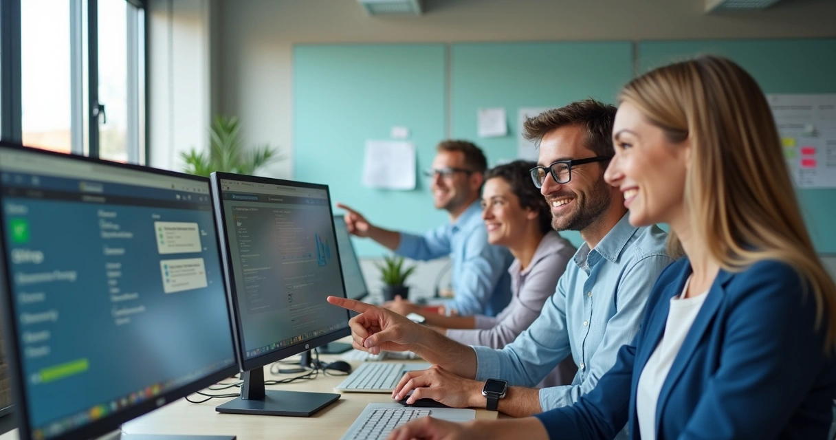 Equipe de TI colaborando através de plataforma unificada 