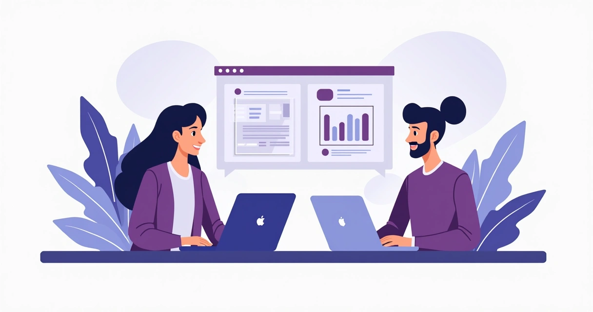 Representação de equipes internas e parceiros de vendas colaborando em um ambiente digital 