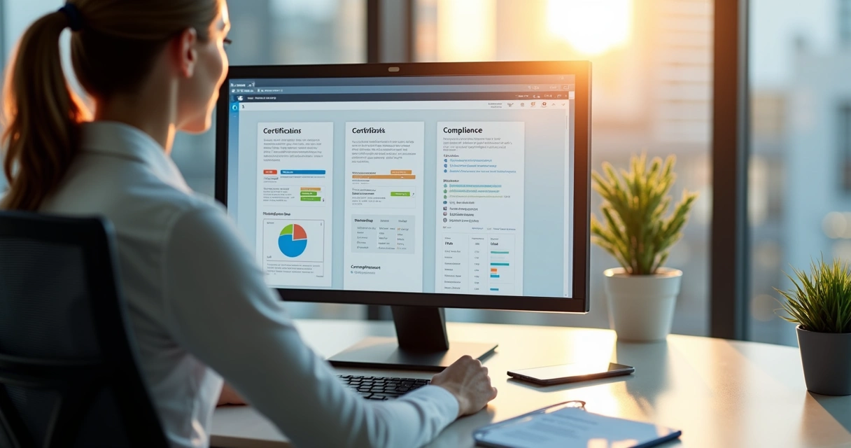 Colaborador aprendendo compliance no computador 