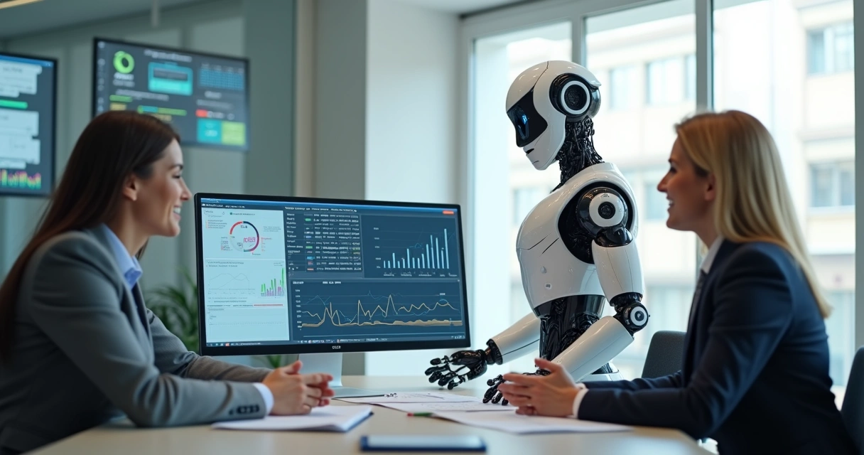 Robô digital com equipe de contabilidade usando IA integrada 