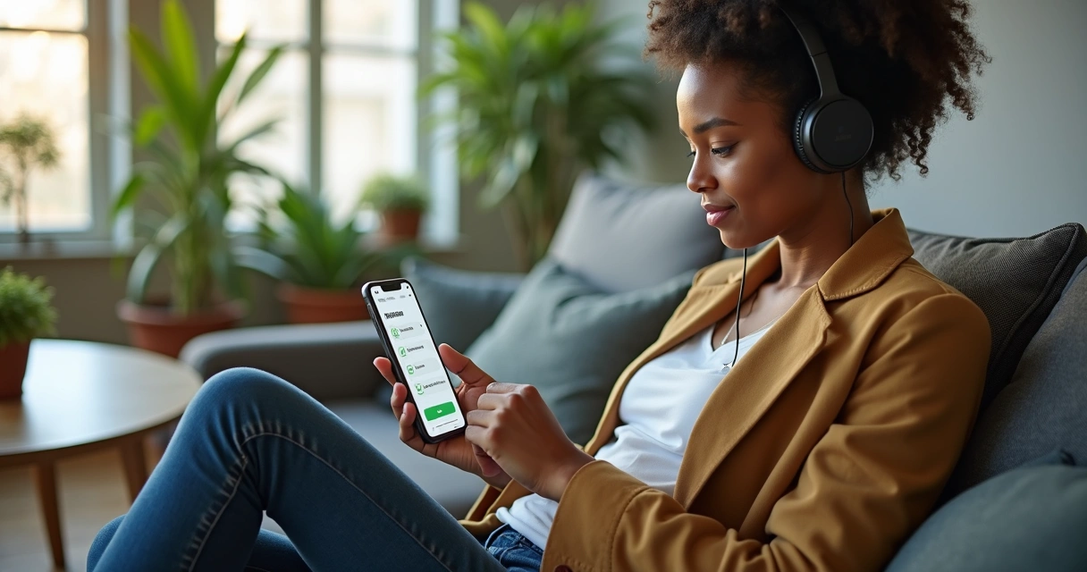 Colaborador aprendendo usando celular durante intervalo 