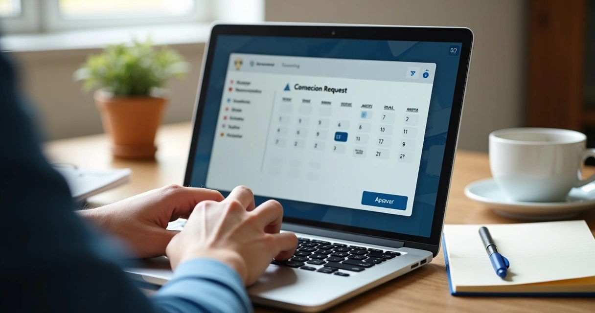 Gestor aprovando férias pelo sistema de ponto eletrônico 