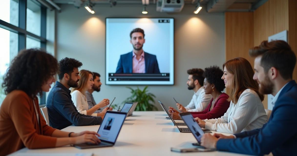 Equipe usando tablets para aprender conteúdos digitais 