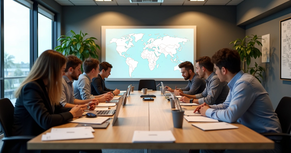 Equipe de colaboradores trabalhando em integração de dados 