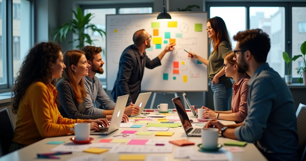 Pessoas diversas cooperando em ambiente de trabalho moderno 