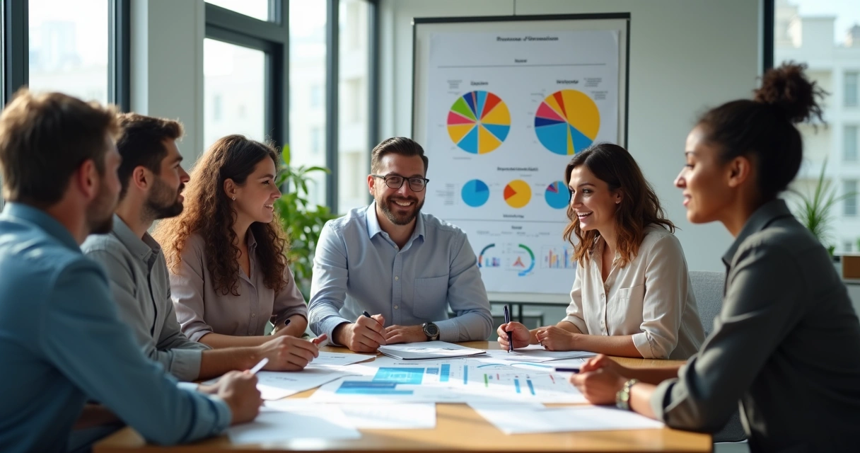 Equipe reunida discutindo plano de equity na empresa 