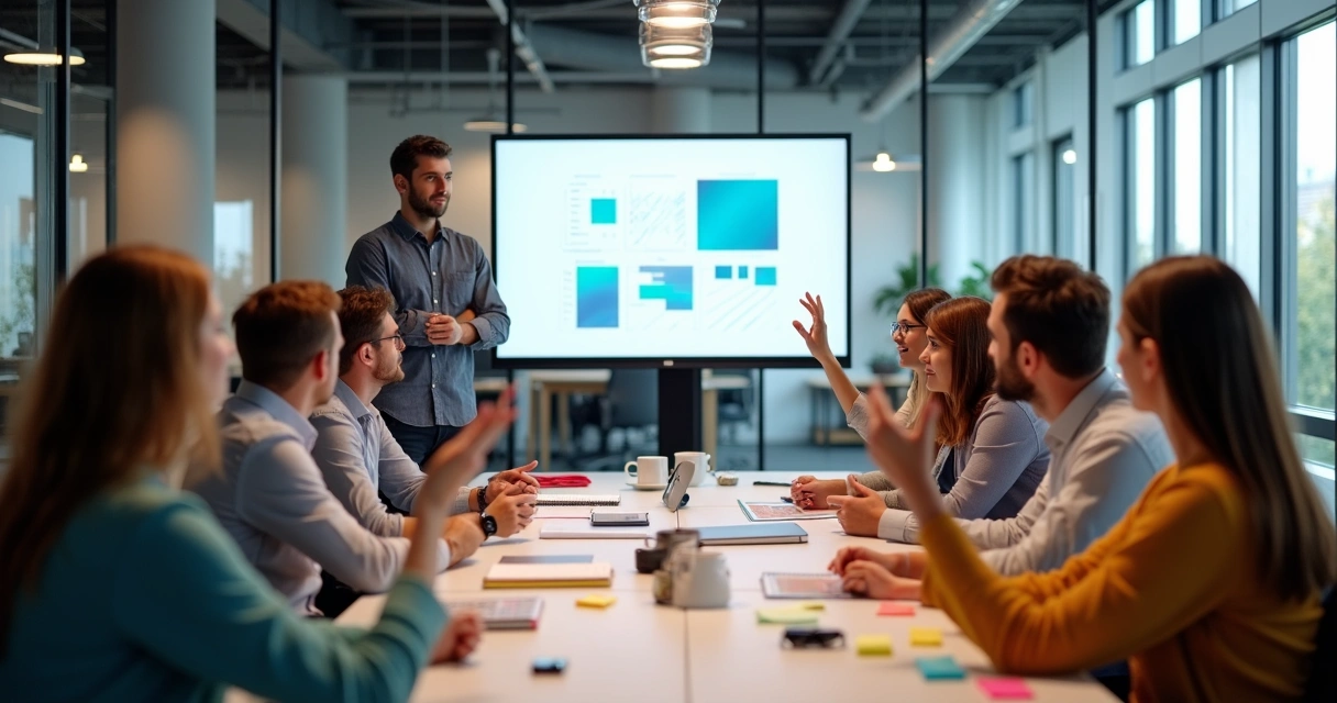 Colaboradores participando de treinamento presencial 