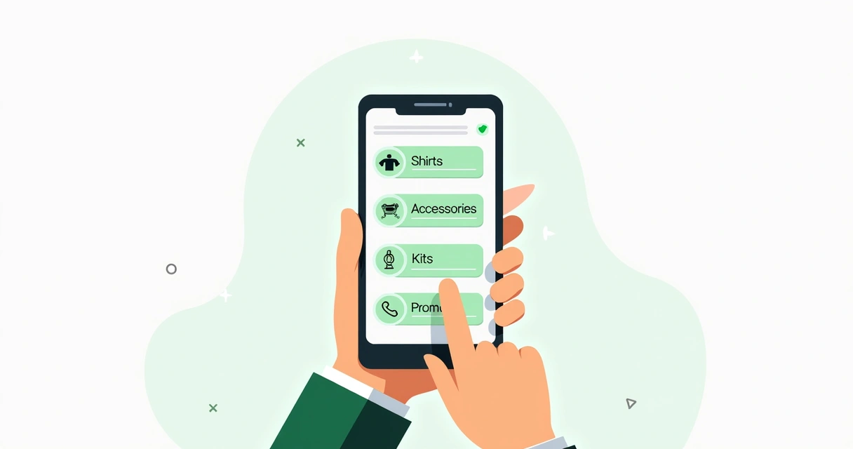 Exemplo de coleções no catálogo do WhatsApp 