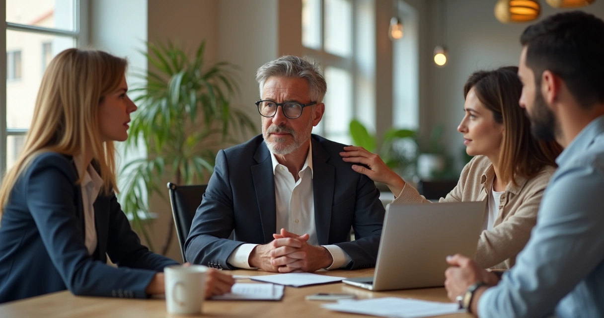 Colegas de trabalho apoiando-se mutuamente em escritório. 
