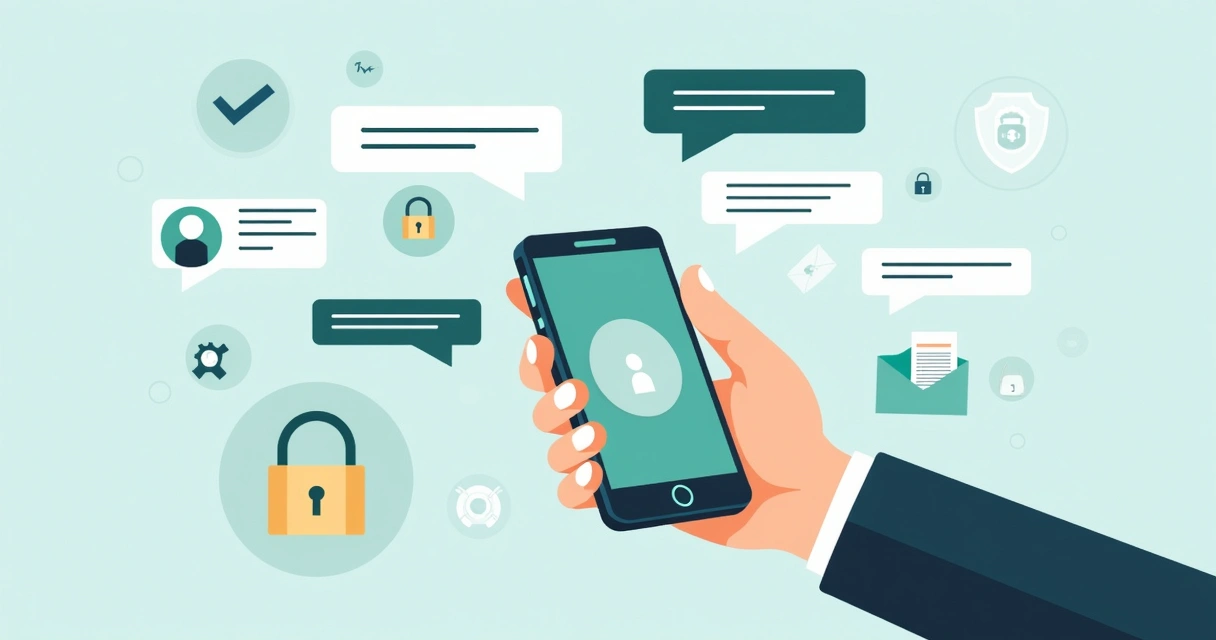 Pessoa conversando com chatbot em tela de celular, digitando informações 