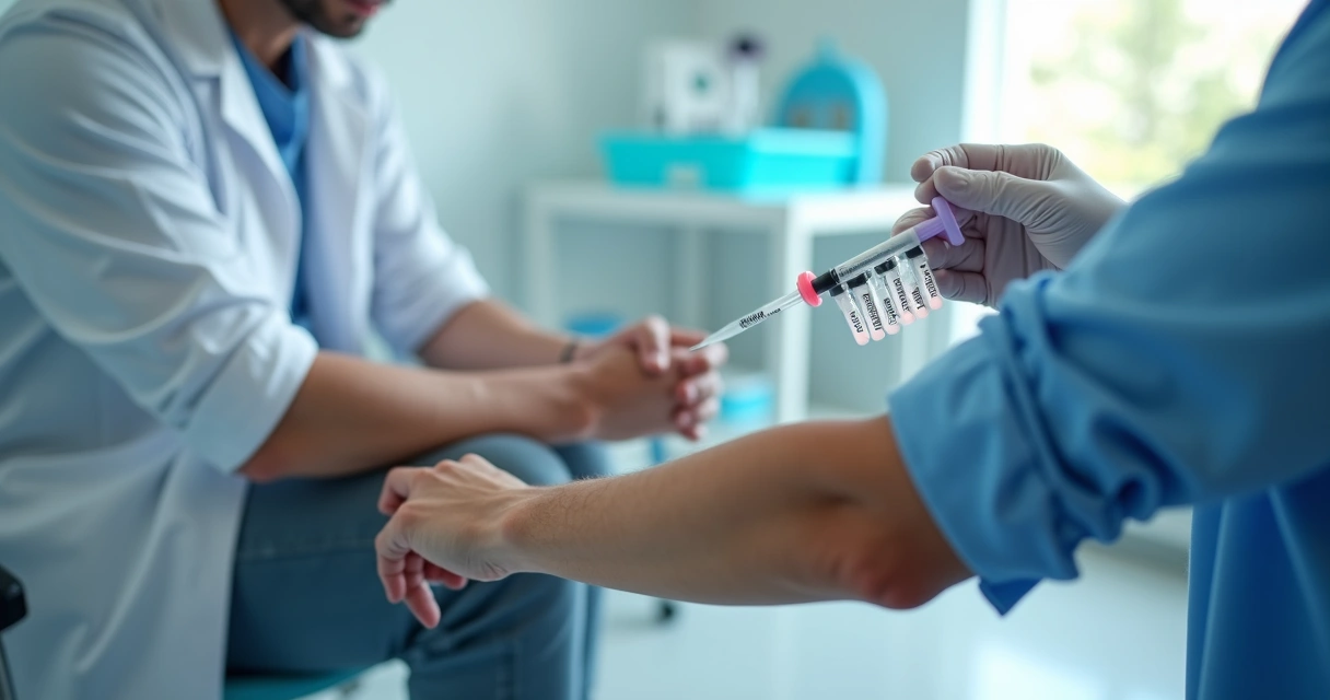 Coleta de sangue para exame de próstata 