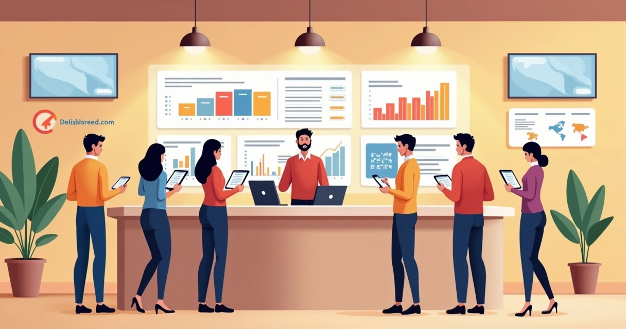 Coletores de feedback conversando com clientes em um balcão