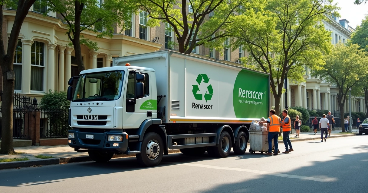 Caminhão da cooperativa Renascer operando coleta urbana 